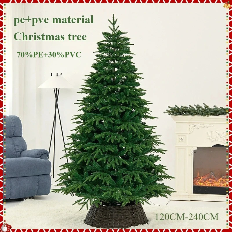

Artificial Christmas Tree 70%PE+30%PVC Large Christmas Tree with LED Lights 120CM To 240CM New Year Christmas Family Decoration