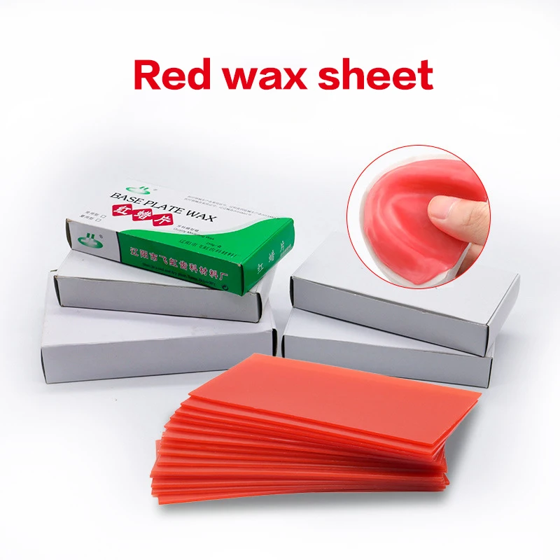

1box Dental Wax Flakes Dentistry Lab Material Base Plate Red 1.5/1.3mm 18/15pcs Summer/Winter Use Modelling Wax