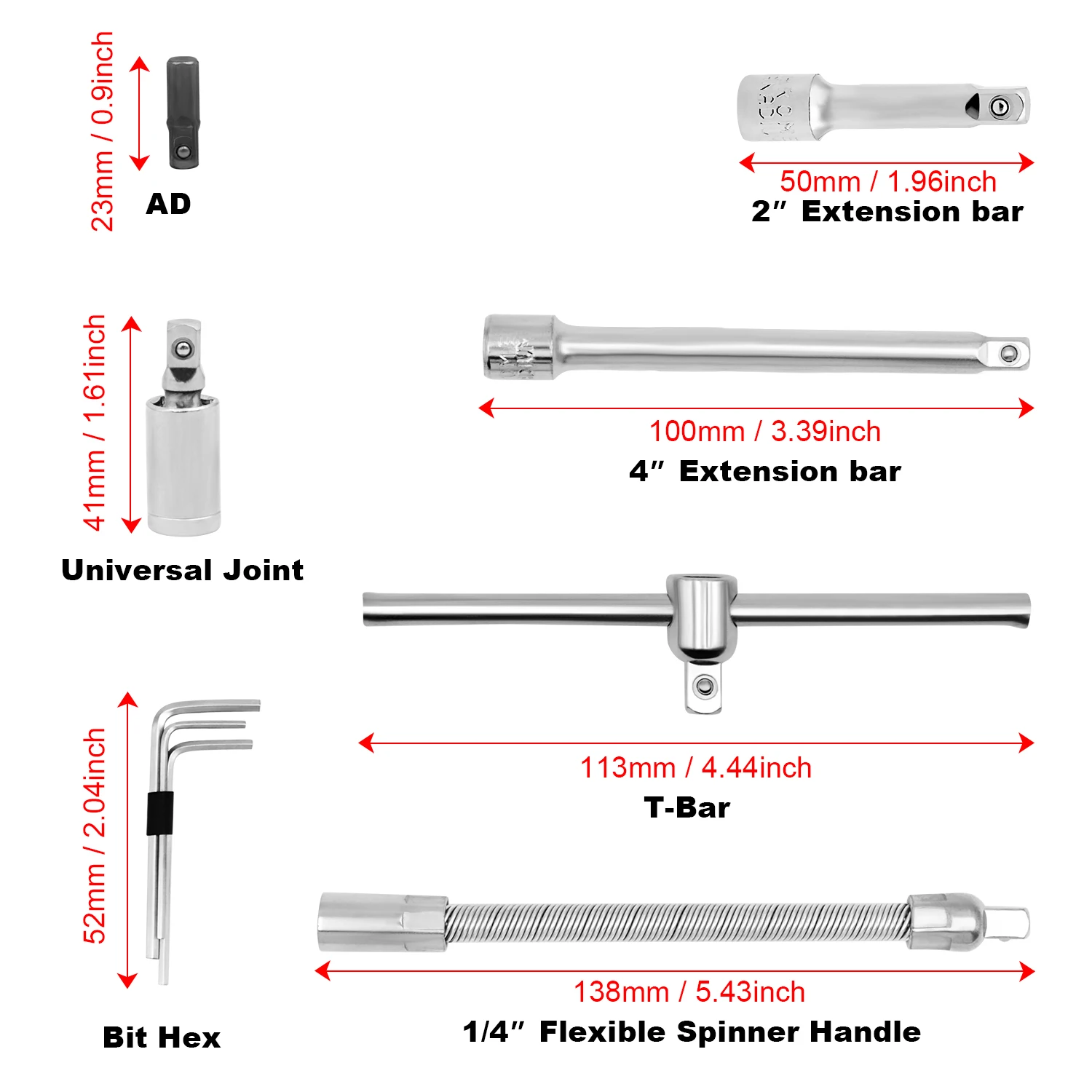 53 piece set of tools 1/4 small flying bar ratchet quick wrench socket auto repair machine repair kit toolbox