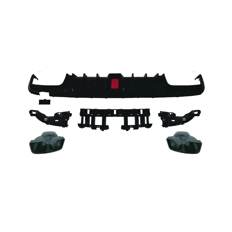 

Throat Pipe Rear Bumper Lip Diffuser Upgrade Car Bodykit For 15-18 C- Class W205 to Double Tail