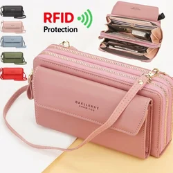 Women Handbags Pu Leather Shoulder Bags Female Double Layer Large Capacity Crossbody Bags Lady Card Holders Portable Handbag
