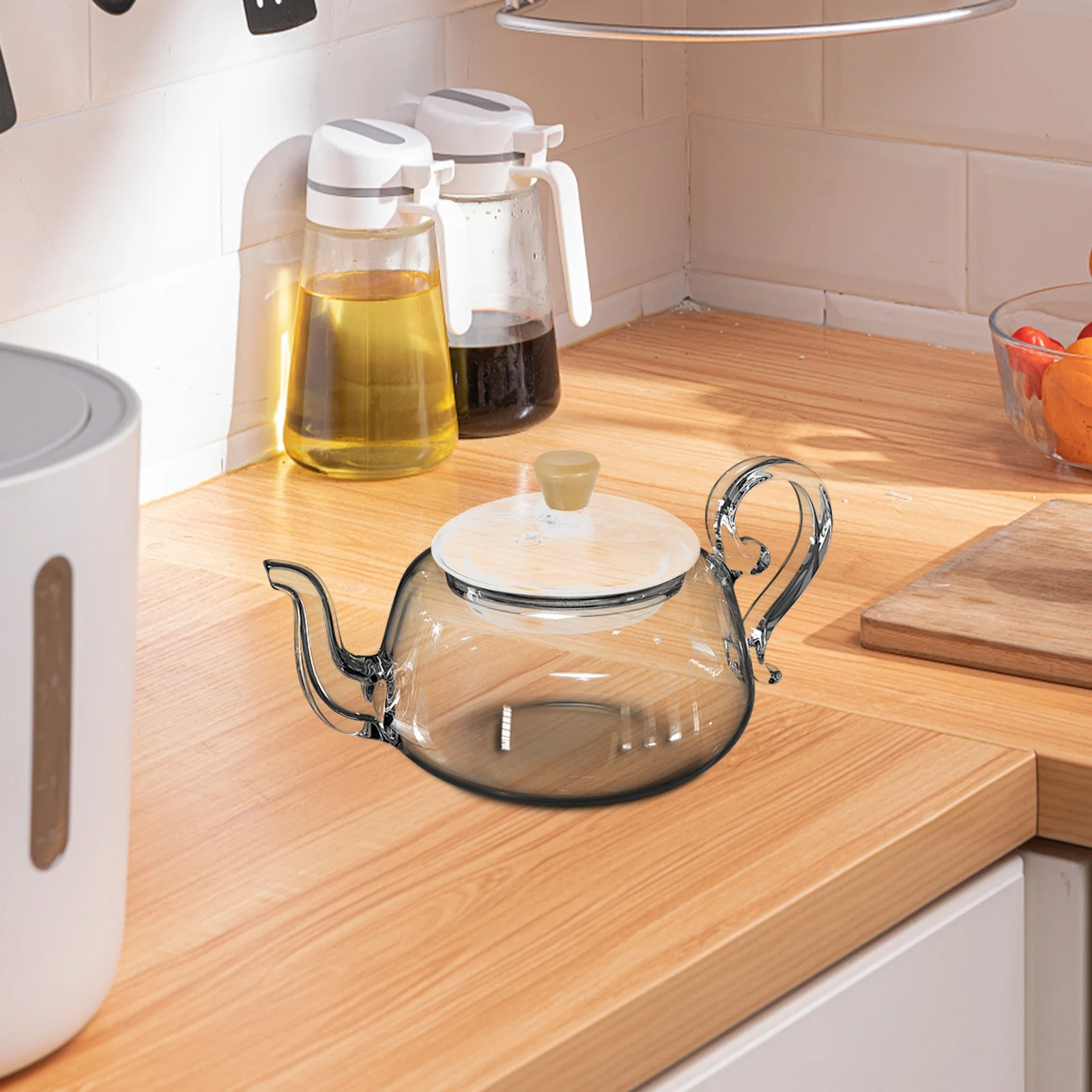 

Replacement Glass Teapot Lid Heat Resistant Sturdy Fit for Stovetop Tea Kettles Universal Replacement Lid for Loose Tea Pot