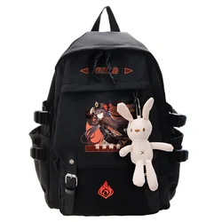 Anime Genshin Impact Hu Tao Xiao Backpack Students School Book Bag Pocket Shoulder Travel Bags For Girls Boys Teenagers