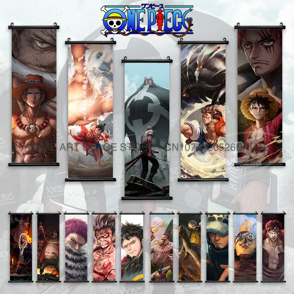 

ONE PIECE Hanging Painting Wall Art Monkey D. Luffy Anime Canvas Scroll Picture Cartoon Roronoa Zoro Poster Nami Home Decoration