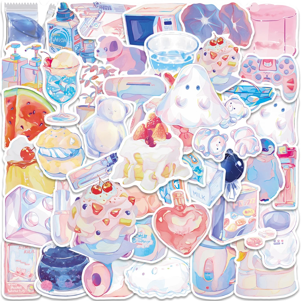 

10/30/50pcs Cute Ins Style Jelly Cartoon Stickers Funny Creative Pattern Sticker Notebook Luggage Phone Laptop Graffiti Decals