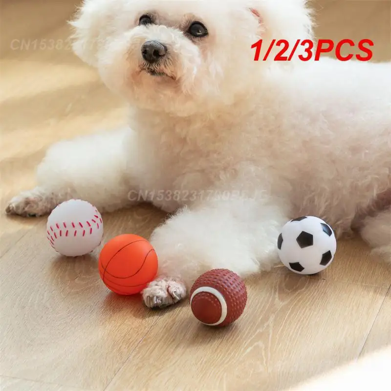 1/2/3PCS Dog Toys Effective Teeth Cleaning Latexdoll Cotton Pet Toys Pet Balls Accessories Phony Toy Safe Printing 5cm Pet Ball