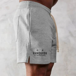 Cotton gray REGULAR FIT shorts men's casual five-cent pants Fashion joggers gym workout fitness men's sweatpants