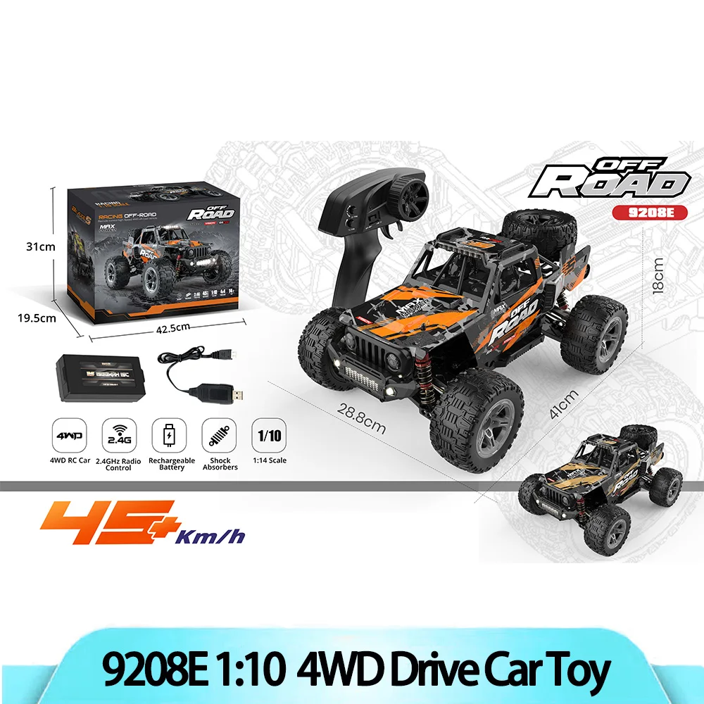 

9208E 1:10 Scale High-Speed RC Car Remote Control Off-Road Vehicle Four-Wheel Drive Toy for Adults and Boys