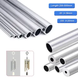 Kalınlık 0.5 ~ 3mm alüminyum boru OD 5-20mm ID 3 ~ 18mm düz 200mm 500mm uzun yuvarlak 6063 alüminyum alaşımlı boru