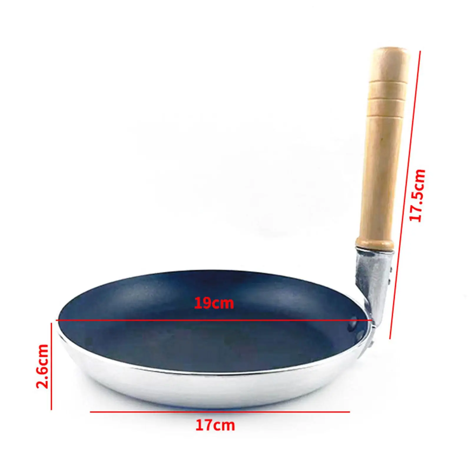 Kitchen Non Stick Aluminum Frying Pan Round Mini Egg Pan Clever Vertical Handle Omelet Pot for Home Household Cooking