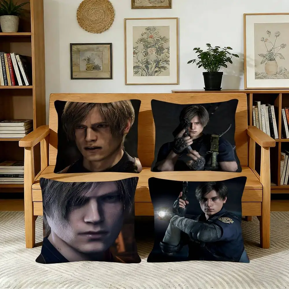 Leon Kennedy Game Resident Evil Pillow Case Fashion Square Pillowcase Bedroom Sofa Room Ins Decoration Leisure