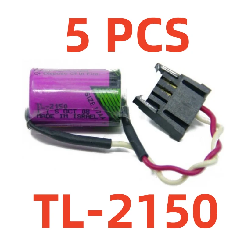 

5PCS Hot NEW For TADIRAN TL-2150 ER14250 1/2AA 14250 3.6V 1200mAh PLC Battery With Black Connector