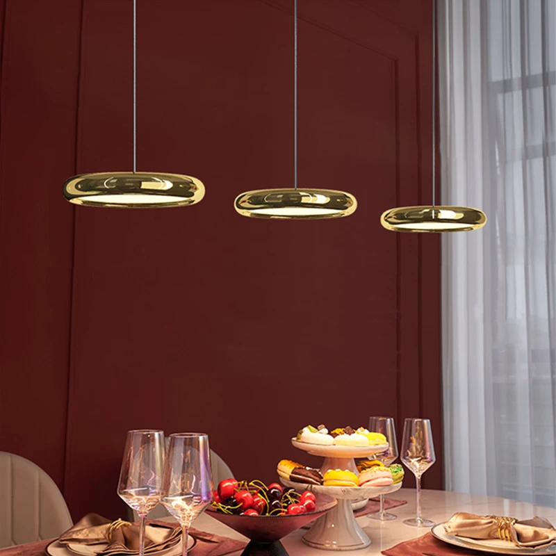 NOVO Designer Galvanizado Circular Jantar Pingente Lâmpada Bar Sala Cozinha Quarto Chandelier Alumínio Hanglamp LED Light