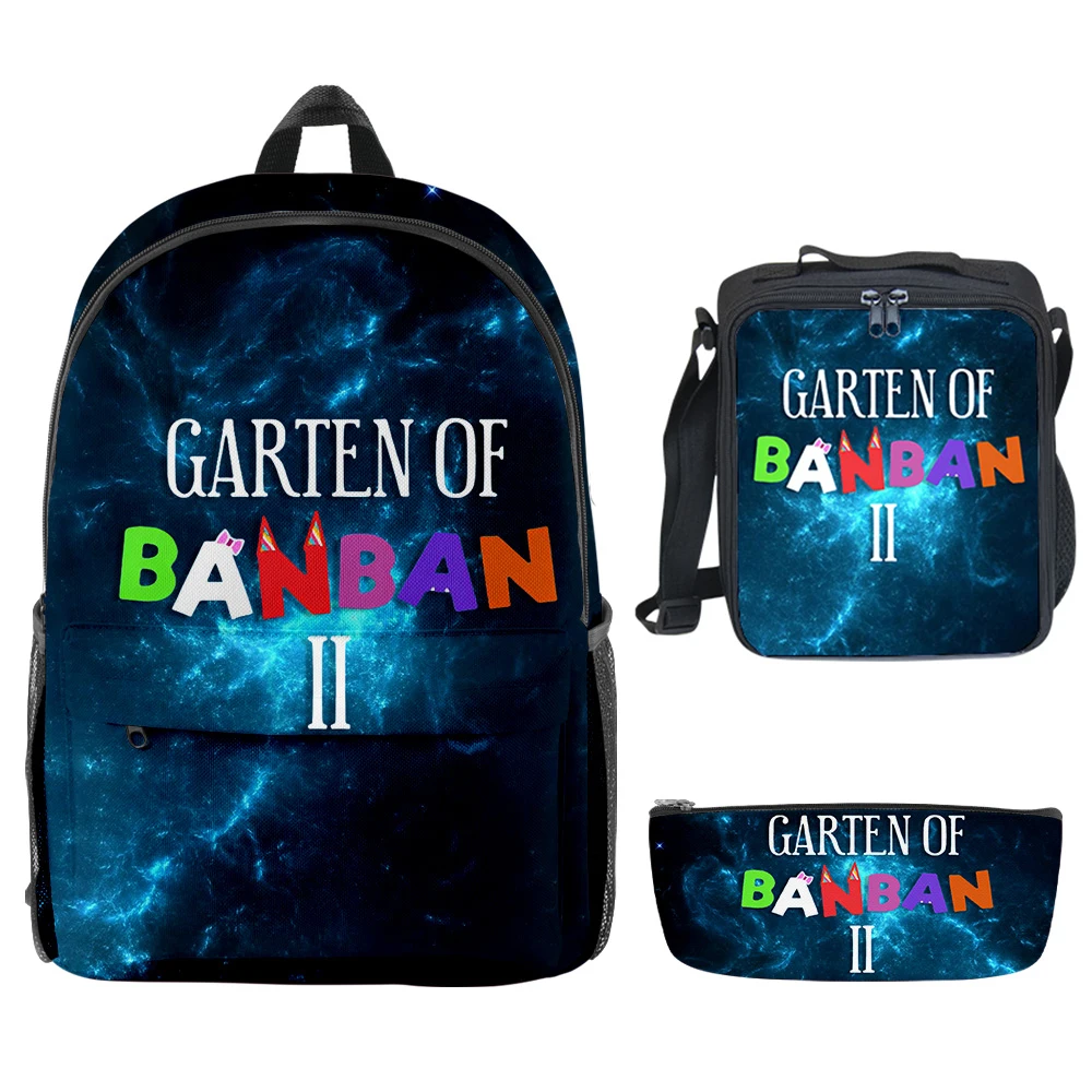 

Cartoon Novelty Garten of Banban 3D Print 3pcs/Set Student School Bags Laptop Daypack Backpack Crossbody Lunch bag Pencil Case