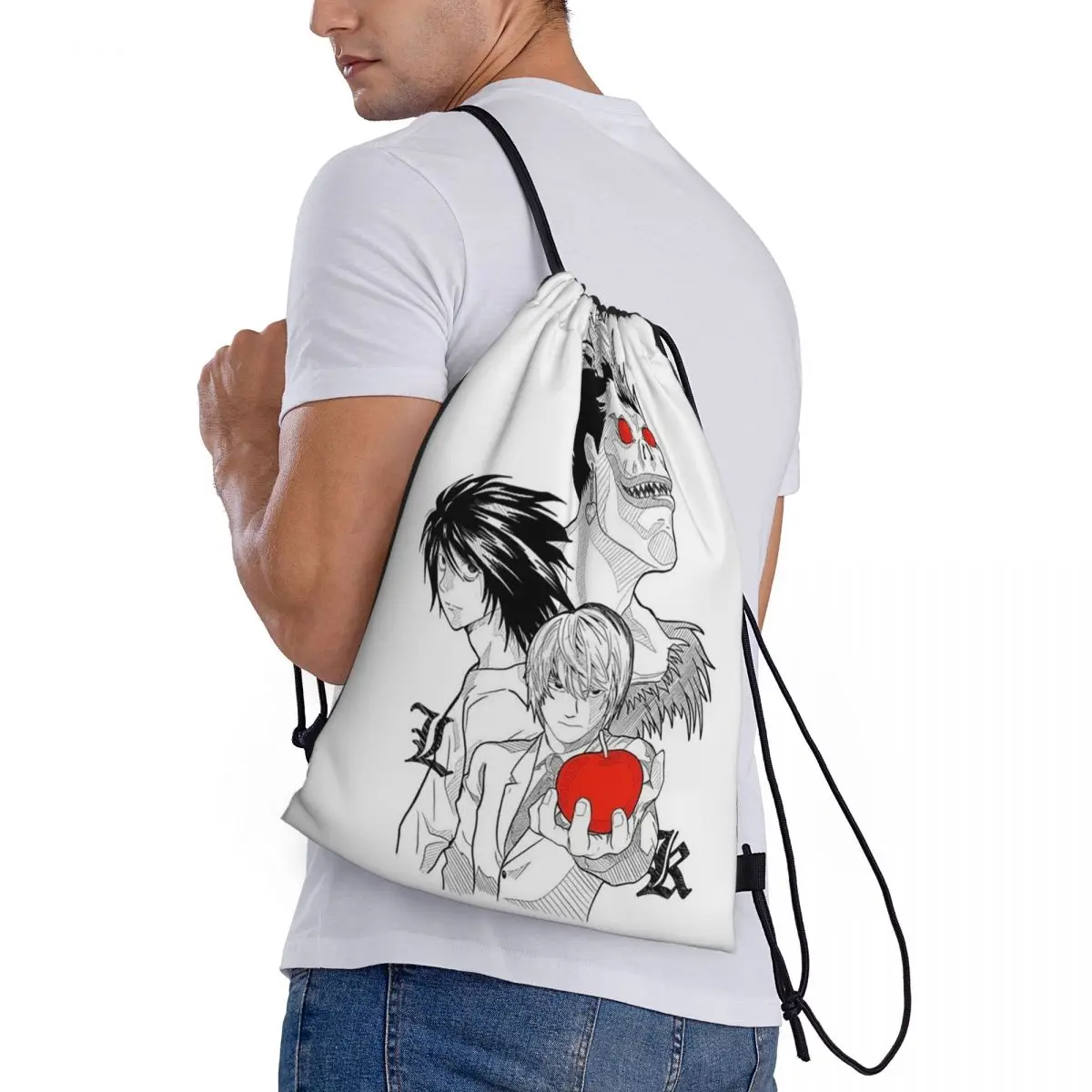 

Рюкзаки-мешки на шнурке «Тетрадь смерти» (Death Note) для путешествий и учебы, спортивные сумки, сумки для книг