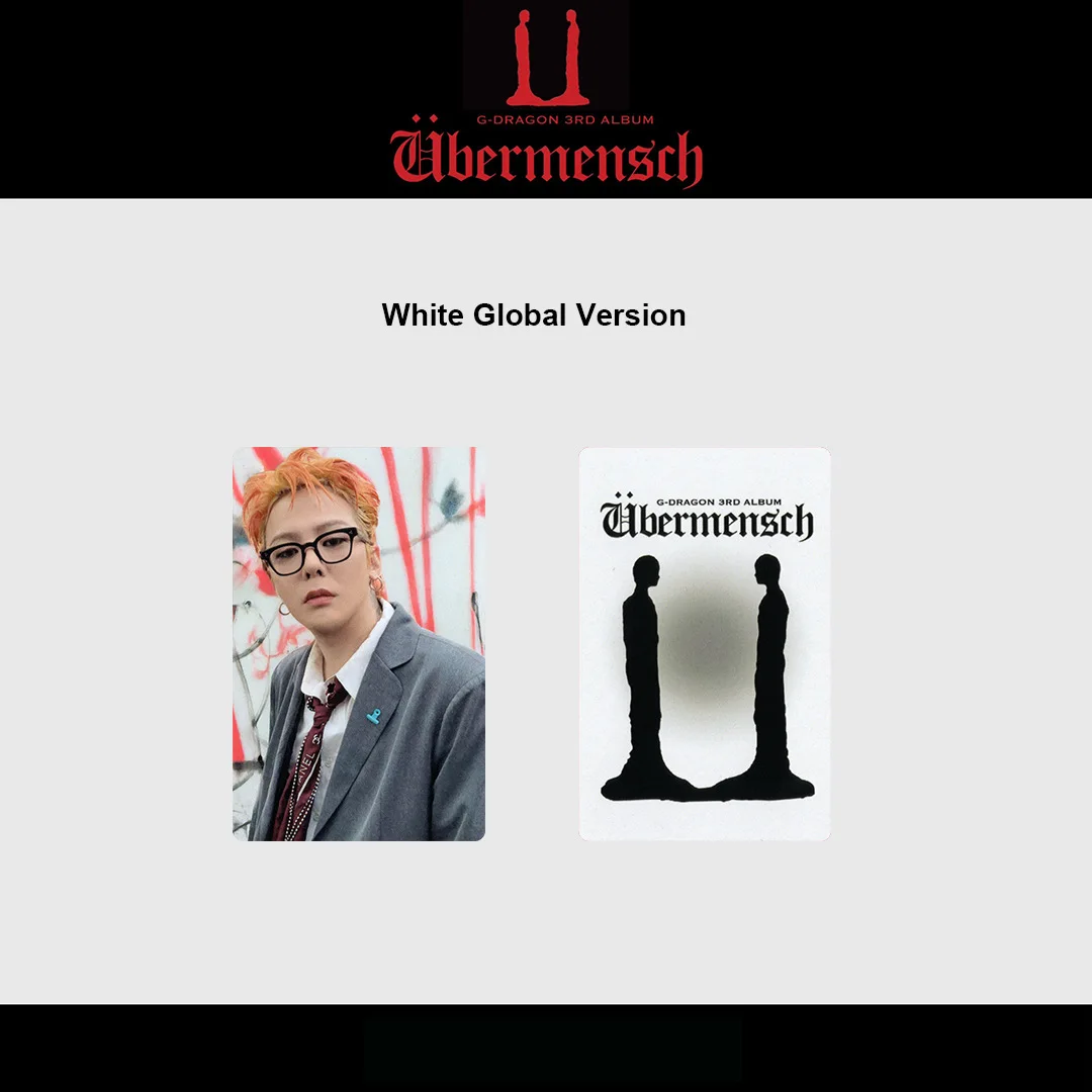 KPOP G-DRAGON New Album Übermensch Photocard High Quality Double Sides HD Printing LOMO Card Boys Girl Birthday Gifts Collection