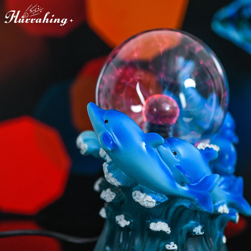 Clearance promotion chasing dolphin crystal plasma 4-inch glass ball touch sensitive birthday Christmas indoor decoration