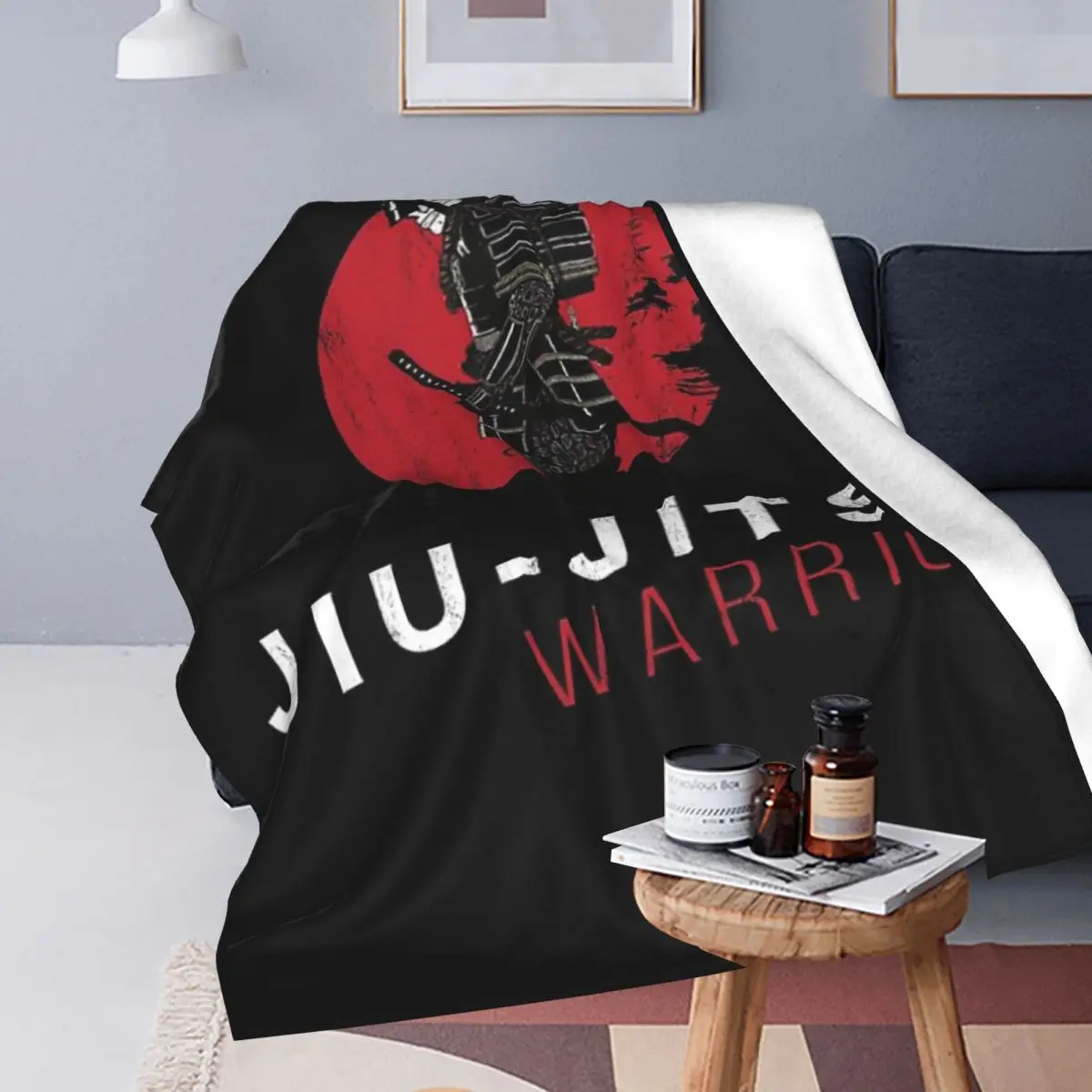 Jiu-Jitsu Warrior Japanese Bjj Gi & Black Belt Mma Blankets Soft Flannel Throw Blanket Bedspread for Bed Living room Home Couch