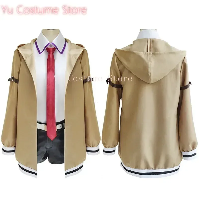 애니메이션 슈타인즈게이트 마키세 쿠리스 유니폼 수트 코스프레 크리스티나 윈드브레이커 재킷 셔츠 반바지 여성 할로윈 유 코스튬;3,v'5.