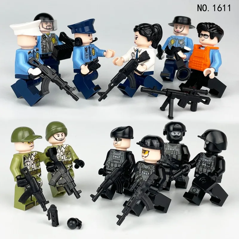 

Meigao City Police Doll 1611 Children's small particle assembled building block toys Cross-border wholesale