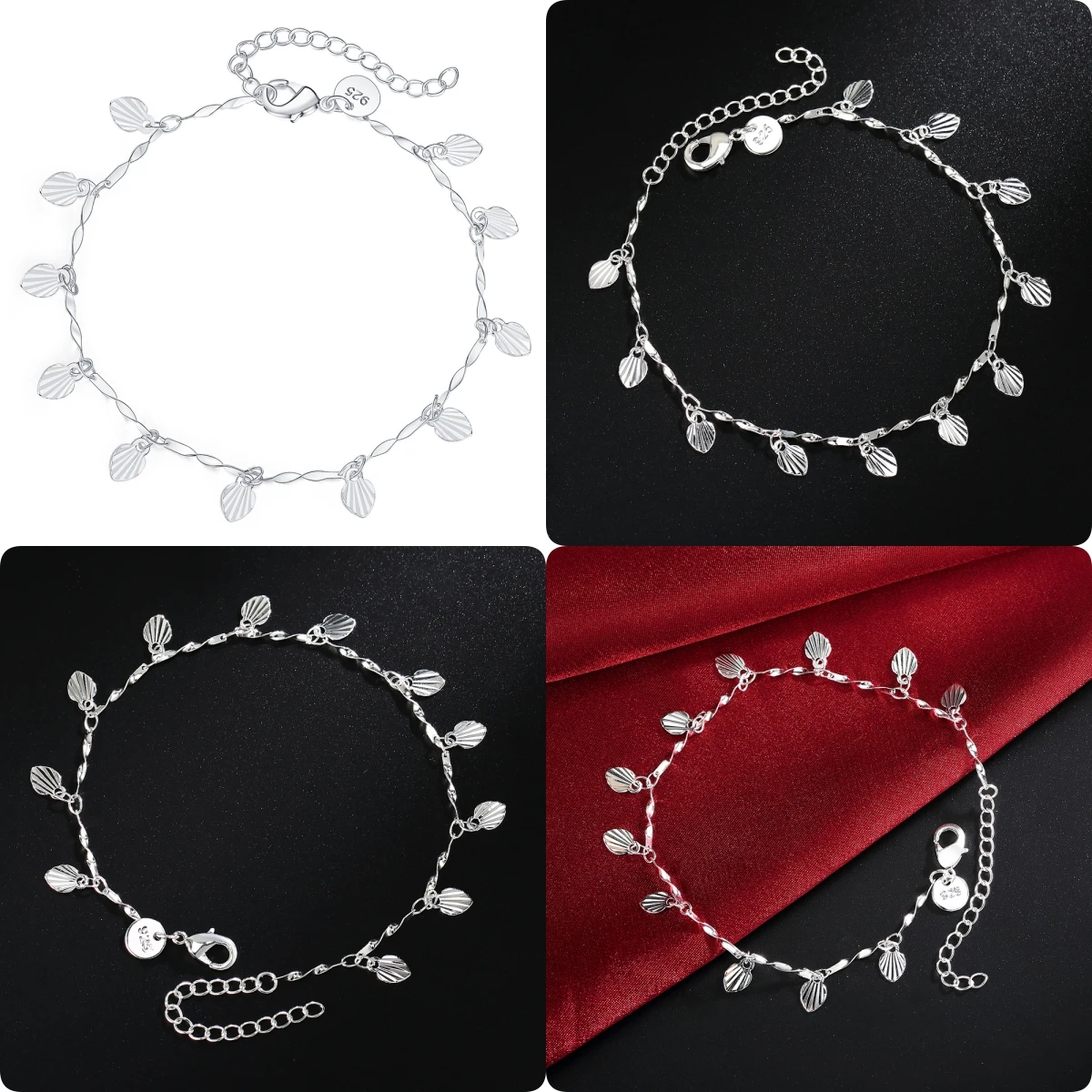 

Браслеты из стерлингового серебра 925 пробы для женщин, цепочка в форме сердца, модная свадебная вечеринка, студентка, рождественские подарки, изысканные ювелирные изделия