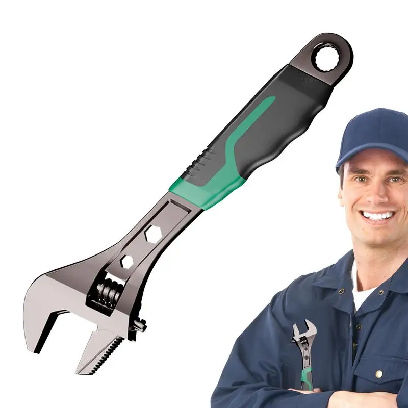 

Adjustable Wrench For Plumbing Non-Slip Ergonomic Hand Wrench Rustproof Wrench With Scale Wear Resistant Wrench For Bathroom