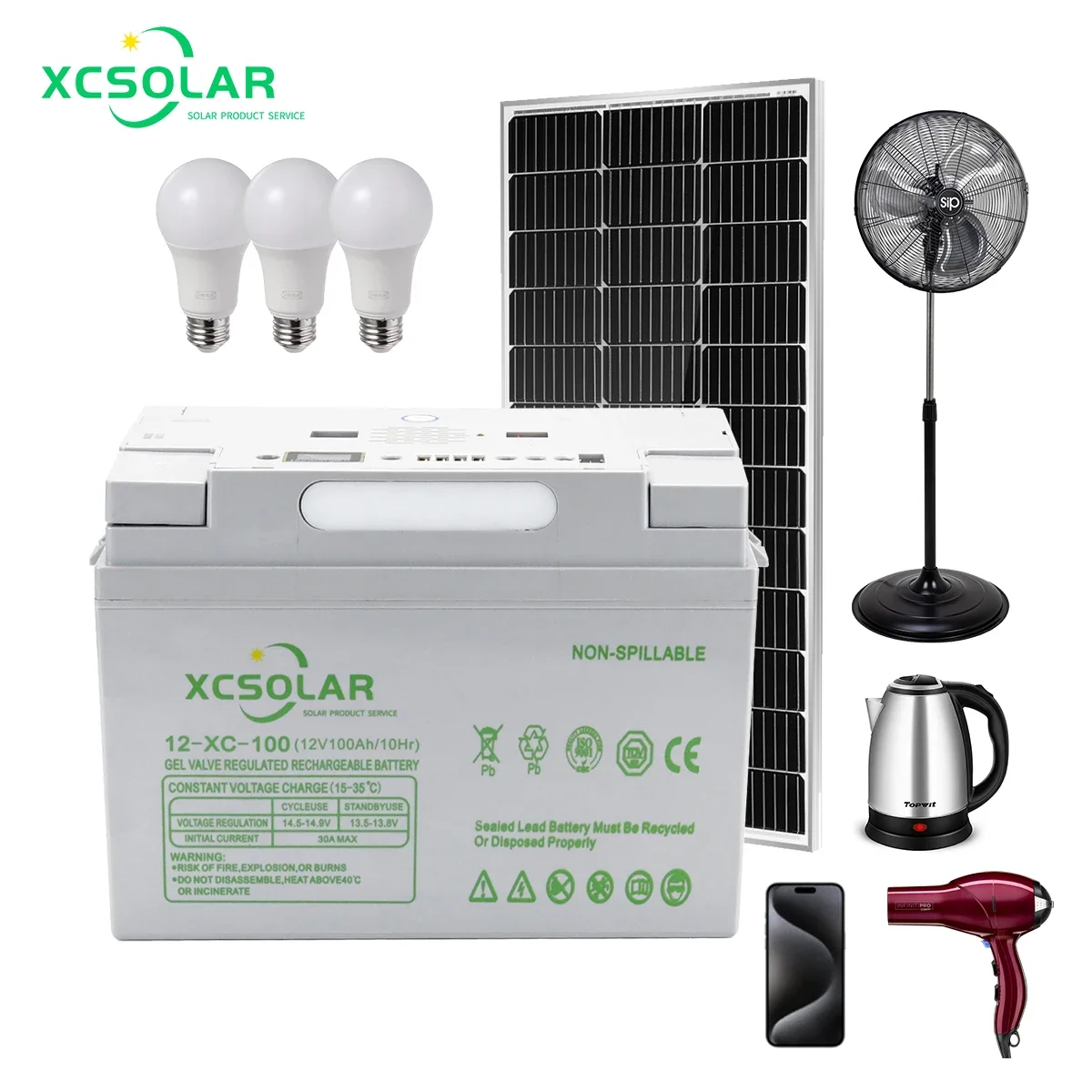 XC SOLAR Off Grid Solar Panel & Power Bank Station Kit 500W 1KW 2KW 220V Portable Power Station Power Bank Supply Station