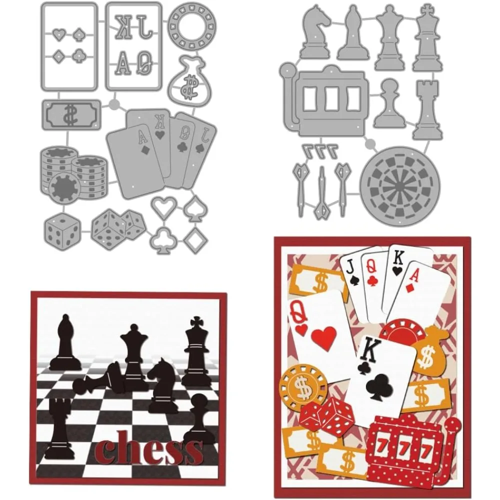 Spielthemen-Stanzformen aus Kohlenstoffstahl für DIY-Scrapbooking, Fotoalben, Dekorative Prägung, Papierkarten, Spielthemen