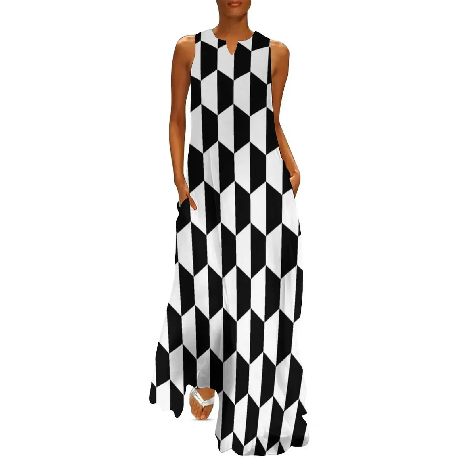 

Black and white hexagons Long Dress dress dresses prom dresses 2025 Women's clothing dress for woman