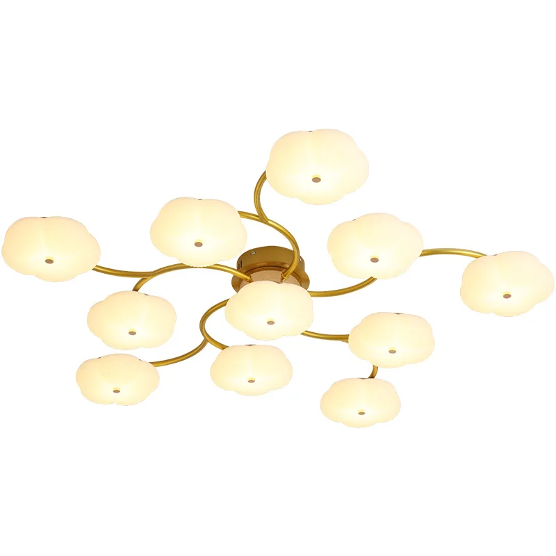 

Cream wind living room lamp, French field round full spectrum eye protection cotton lamp