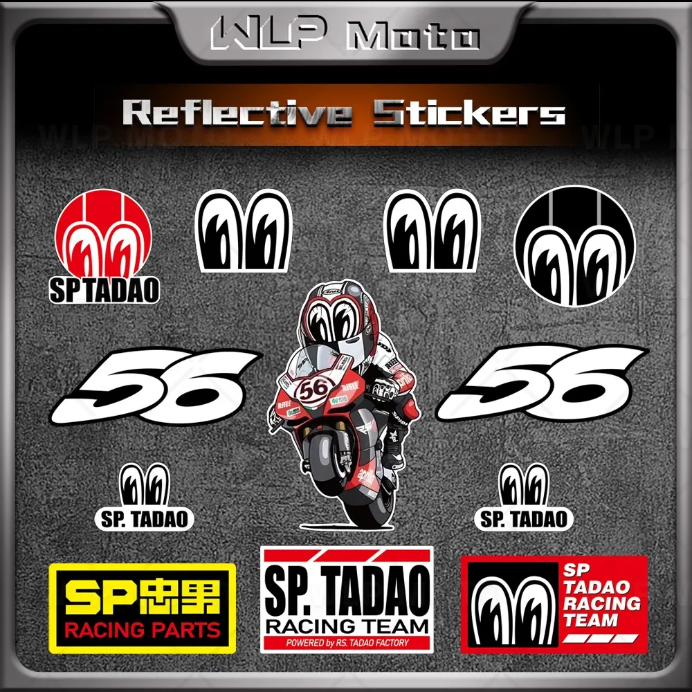 

Reflective Motorcycle Accessories Racing Rider No. 56 NAKANO Sticker Helmet Decal Decoration For Kawasaki Honda Yamaha