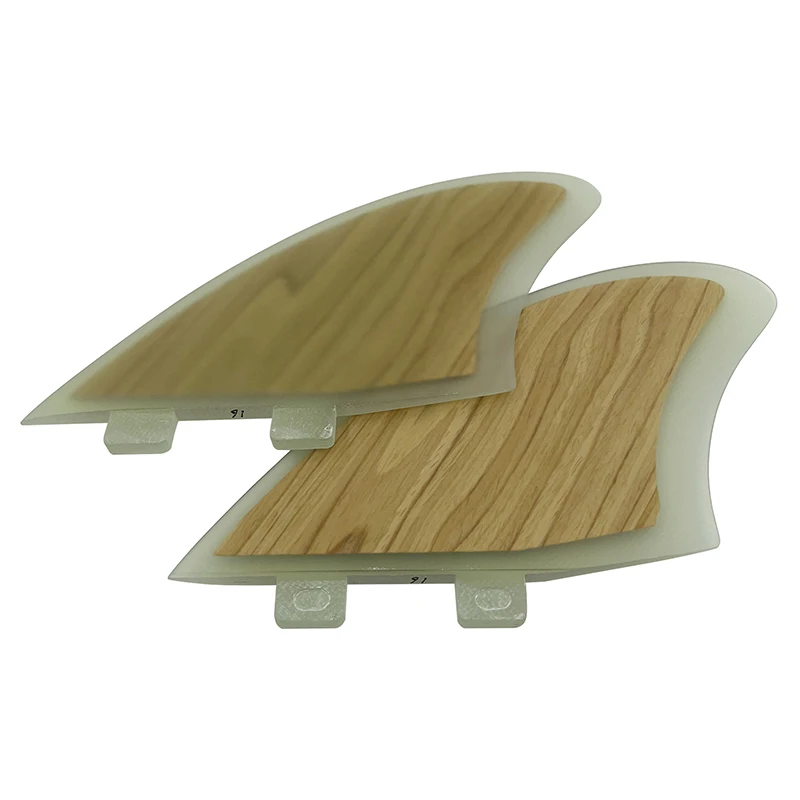 UPSURF FCS Bamboo Surfboard Fins Keel Fins Fibreglass K2 Double Tabs Surf Fins Thruster (2 Fins) Twin Fins Performance Core