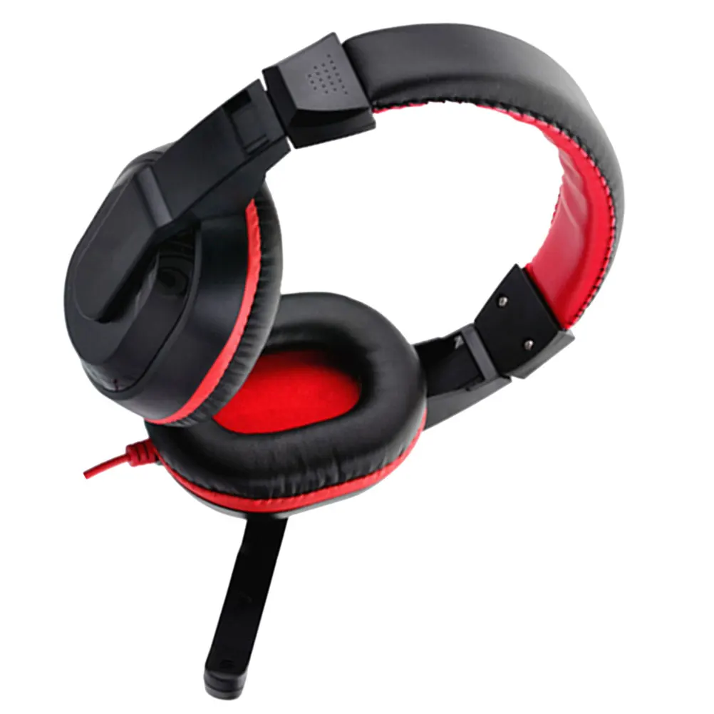 

Adjustable Stereo Headset Noise-Canceling Mic For Pc Laptop Gaming Music Skype 3.5Mm Plug Over-The-Head Design Comfortable Red
