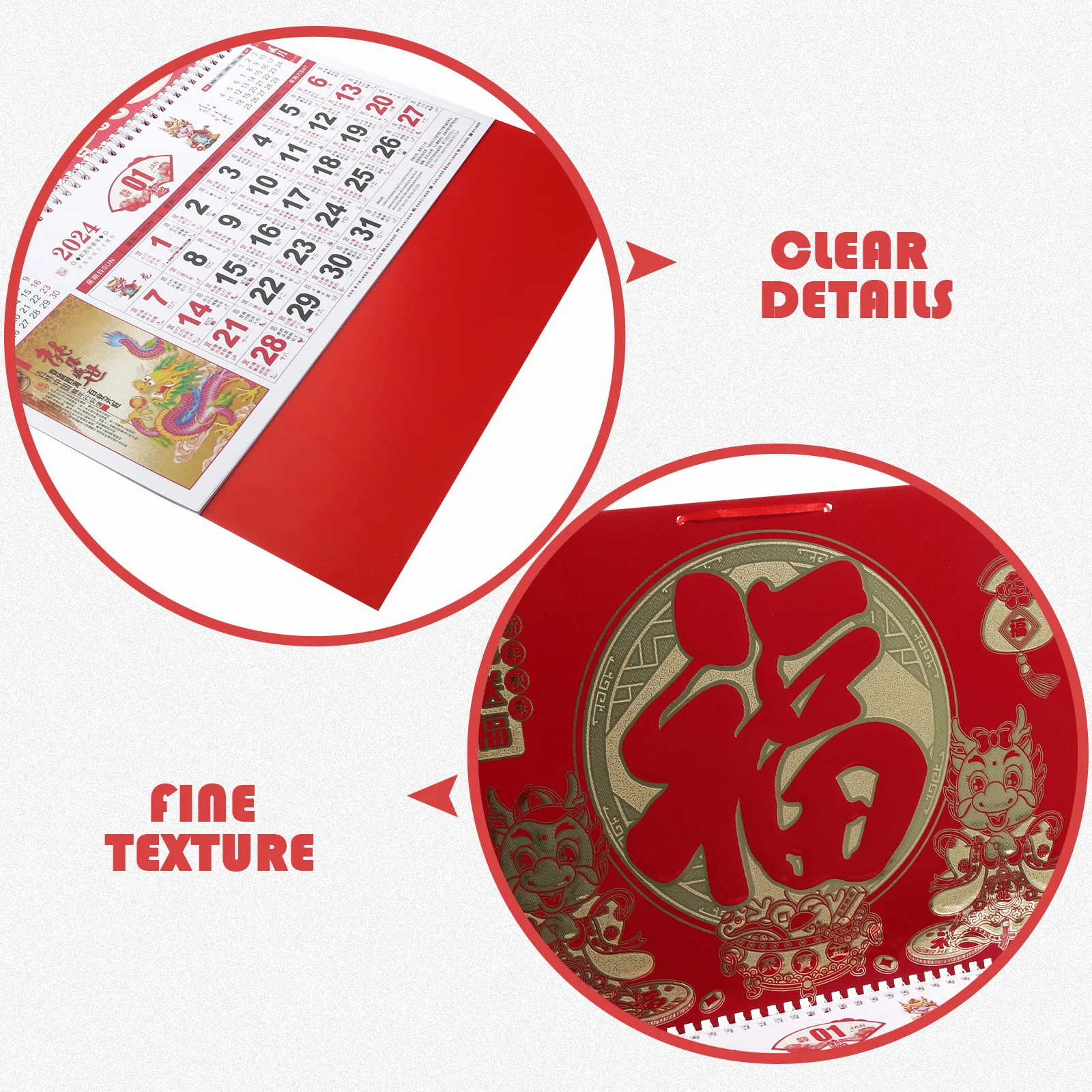 

Подвесной календарь на 2024, классический дизайн, бумажный материал, практичный декор для домашнего офиса, записей на лунный фестиваль свиданий