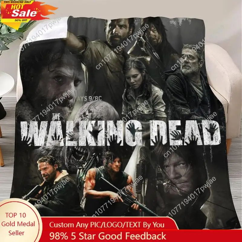 

Walking Dead The Daryl Dixon Luxury Doomsday Horror Drama Death Blanket Flannel Halloween Blanket and Sofa Custom Blankets