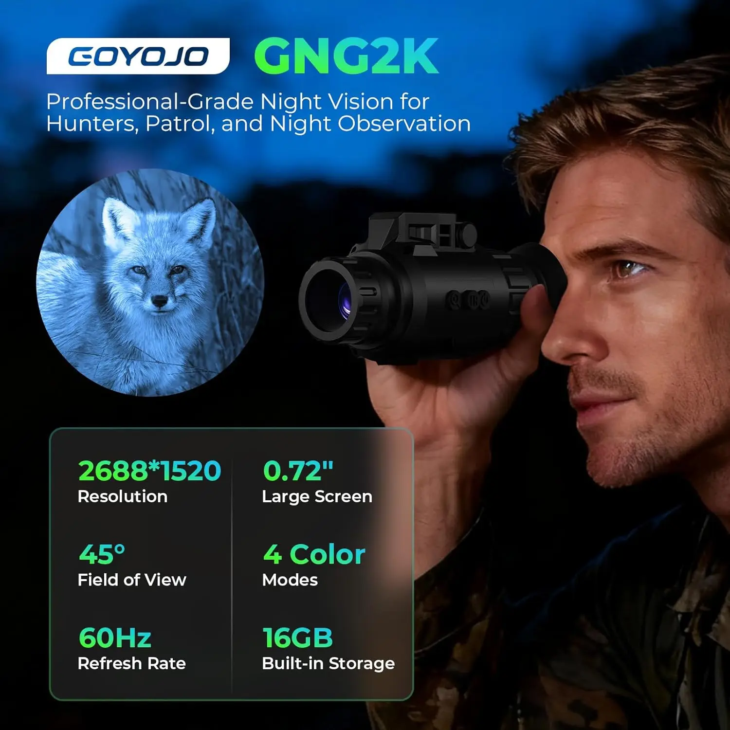 GOYOJO GNG2K ナイトビジョン単眼鏡 2K/60Hz デジタルナイトビジョン