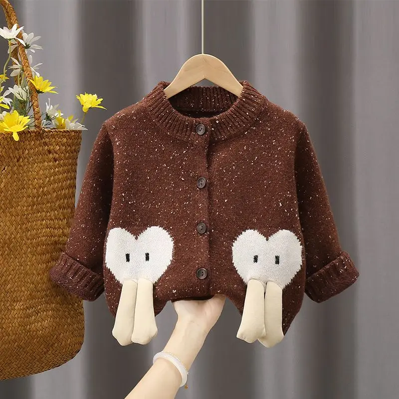 3-11Years Toddler Baby Sweater Jackets Coat Infant Cute Animal O Neck Cardigans Children Fall Outwear Coat 4 5 6 7 8 9 10