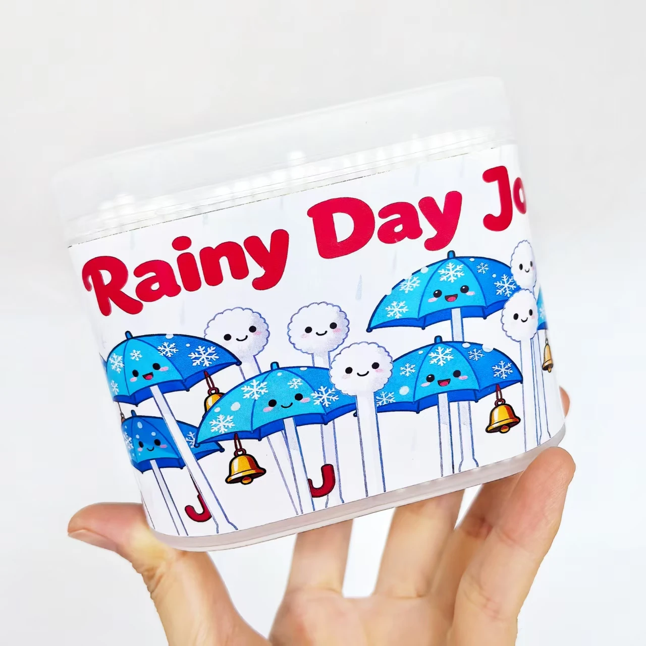 600 Uds hisopos de algodón con temática meteorológica, bastoncillos de algodón de doble cabeza con temática del día lluvioso, bastoncillos de papel fino para el hogar diarios