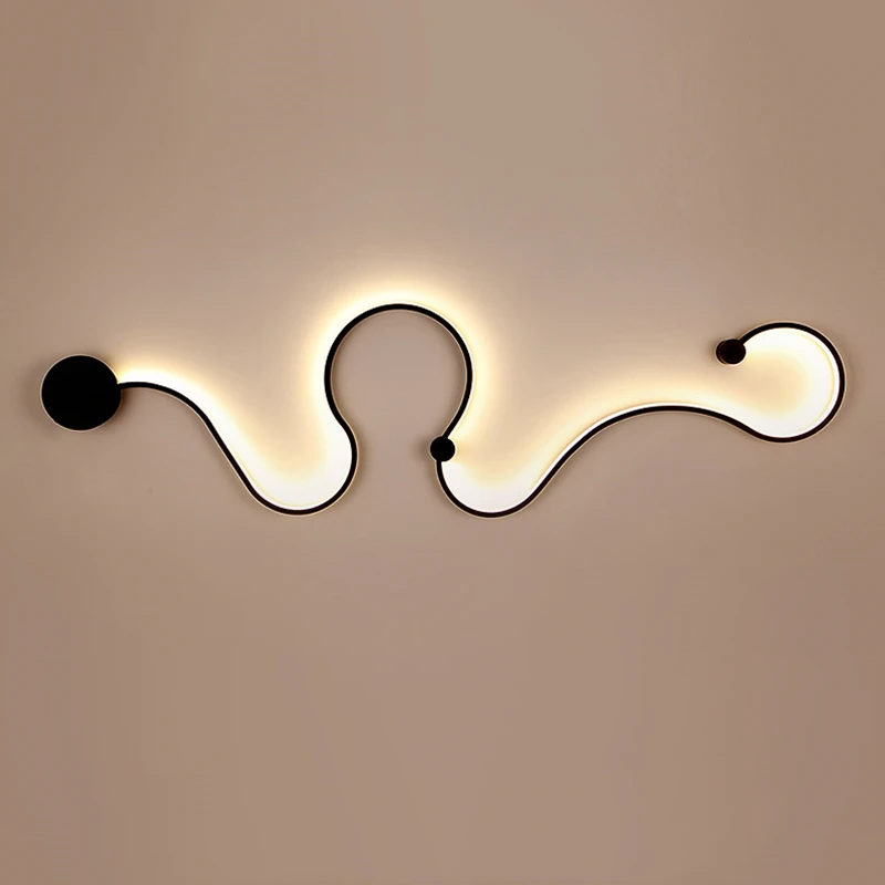 Nordic Led Wall Lamp Modern Minimalist Curve Wall Lamps For Living Room Bedroom Home Decor Luminaire Bedside Wall Light Fixtures