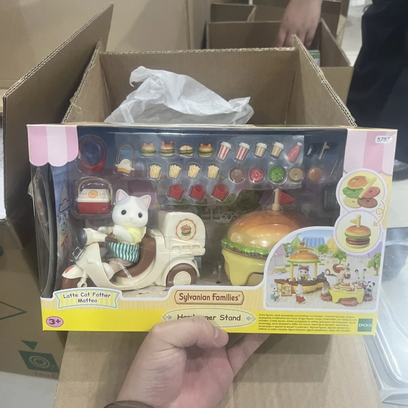 

2024 Hot Selling Cute Sylvanian Families Integrated Hamburger Truck Pvc Figures Toy Figurine Room Decoration Birthday Gifts Toys