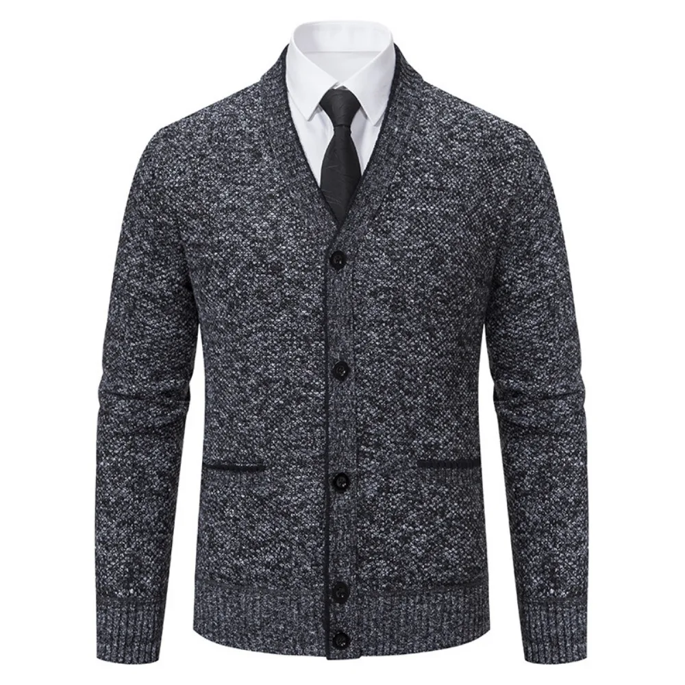2025 New Autumn Winter Brand Fashion Knitted Sweater Men Cardigan Sweater Black Korean Casual Coats Jacket Mens Clothing