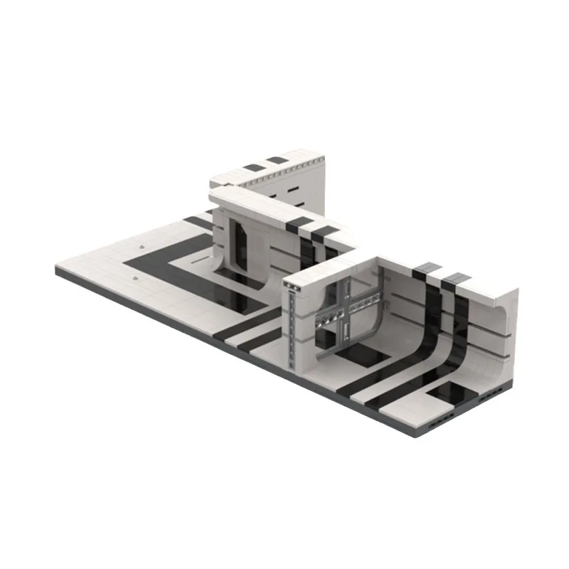 MOC Modular Sci-Fi Corridor System Building Blocks, Space Base Passage Diorama Model, DIY Bricks Toy for Sci-Fi Scene Collection