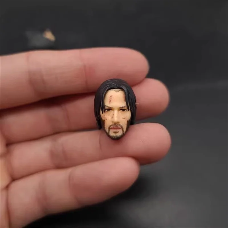 1/12 Male Soldier Killer God Keanu Reeves Head Carving Sculpture High Quality Model Toy Fit 6'' Action Figure Body In Stock