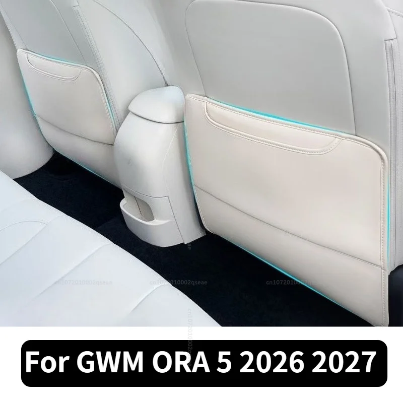 Für GWM ORA 5 2026 2027 Rücksitz Anti-Kick-Schutzpolster Staubdicht Wasserdicht Sitzrückenpolster Auto Leder Innenzubehör – Detail 1