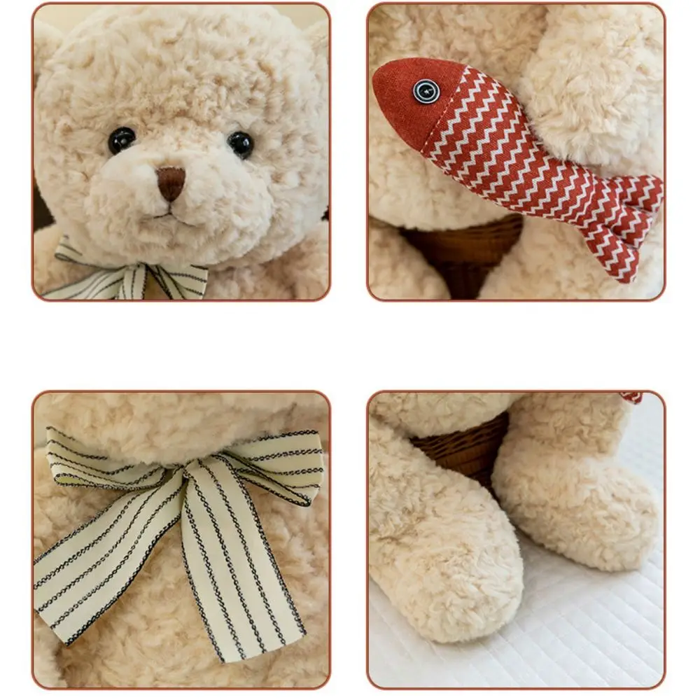 

Baby Sleeping Dressing Bear Hug Fish Bear Kong-Fu PP Cotton Bear Stuffed Comfortable Fluffy Stuffed Soft Bear Doll Home Decor