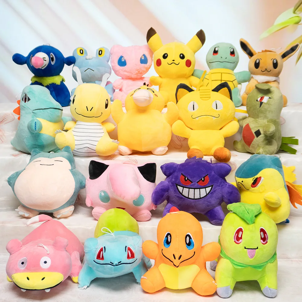 25cm Pokemon Pikachu Bulbasaur Plush Doll Toys  Anime Kawaii Charizard Squirtle Psyduck Cute Stuffed Pokémon Dolls for Kids Gift