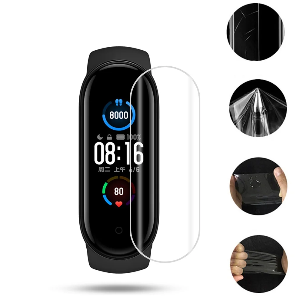 1pc Hydro gel Soft Screen Protektoren für Xiaomi Mi Band 6 5 4 Schutz folie Smart Watch Armband Miband Zubehör keine Box