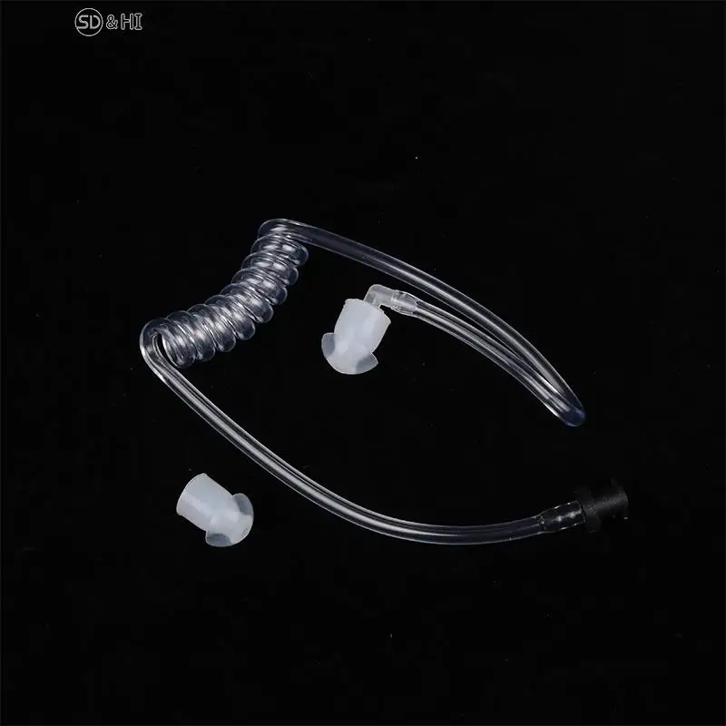 Black Spring Air Tube Acoustic Air Tube Earplug Replacement For Radio Earpiece Headset Replacement Walkie Talkie Earphone Coil