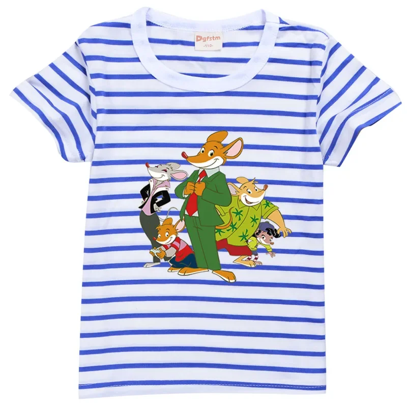 Geronimo Stilton Boys T-shirts Funny Cartoon Print Tshirt for Girls Fashion Harajuku Baby Tshirts Cute Boys Girls Clothes