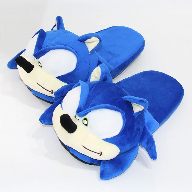 Sonic The Hedgehog pantofole in cotone peluche Cute Anime All-inclusive Indoor Home Slipper inverno antiscivolo scarpe calde regalo di compleanno